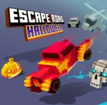 Escape Road Halloween is a racing game that combines thrilling chases. The player takes on the role of a bank robber on the run from the police and military vehicles.