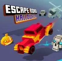 Escape Road Halloween is a racing game that combines thrilling chases. The player takes on the role of a bank robber on the run from the police and military vehicles.